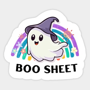 Ghost boo cute - Rainbow Sticker